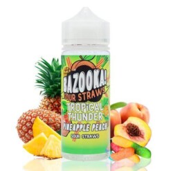Bazooka Sour Straws Tropical Thunder Pineapple Peach 100ml