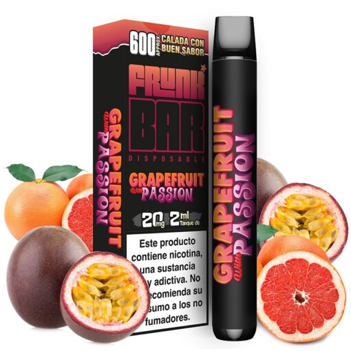 Pod Vaper Desechable Grapefruit with Passion 600puffs Frunk Bar