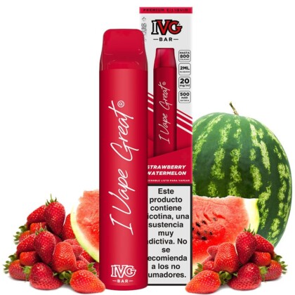 Pod Vaper Desechable Strawberry Watermelon IVG Bar Plus