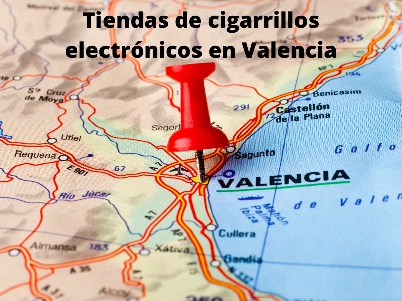 Tiendas de cigarrillos electrónicos en Valencia mostrando el mapa