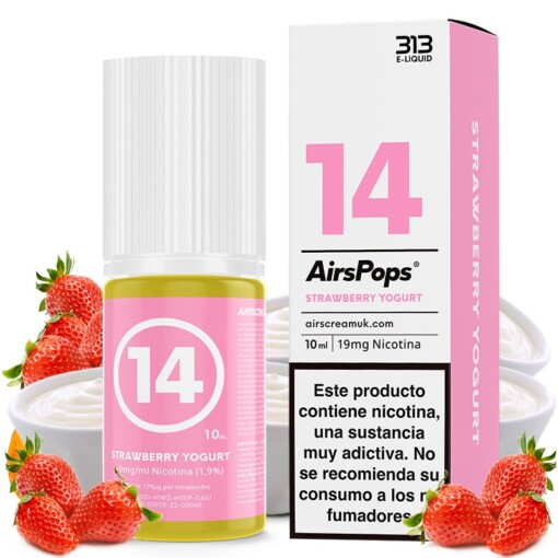 sales de vapeo 313 Nic Salts by Airscream - No.14 Strawberry Yogurt - 10ml - vapori