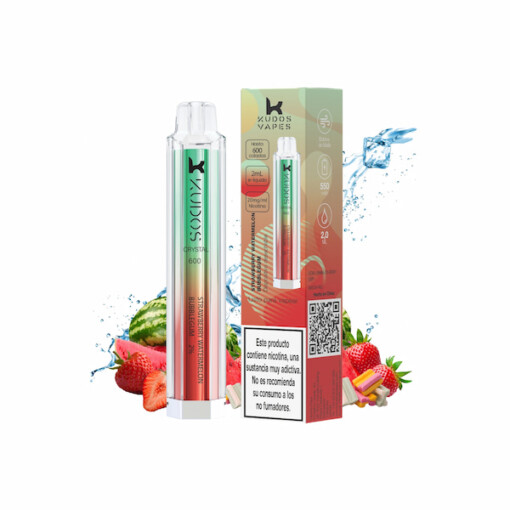 vaper de usar y tirar Crystal Kudos Strawberry Watermelon Bubblegum 20mg