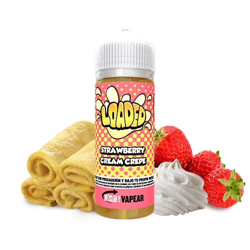 líquidos de vaper Loaded - Strawberry Cream Crepe - 100ml - vapori