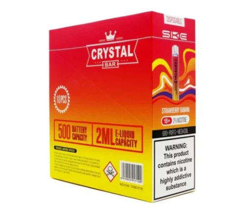 Caja x 10 Ske Desechable Crystal Bar - Strawberry Banana - 20mg