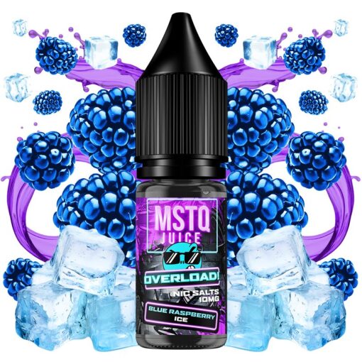 MSTQ Juice Overload Nic Salts - Blue Raspberry Ice 10ml