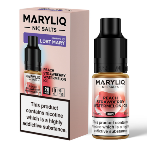 maryliq nic salts - peach strawberry watermelon ice