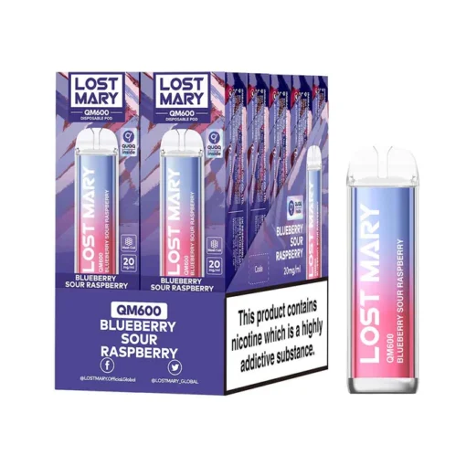 Caja x 10 Desechable Lost Mary QM600 -Blueberry Sour Raspberry - 20mg